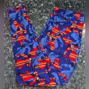 LuLaRoe Disney Collection Captain Hook Peter Pan Leggings Plus Size 1X TC T&C